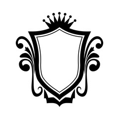 Obraz premium Black Line art Blazon - Vector Illustration