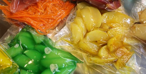 vegetables are vacuum packaged in special hermetic containers