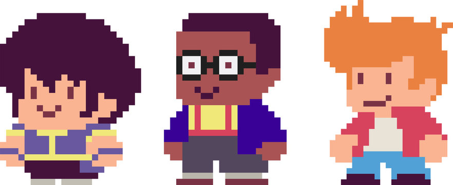 Set Of Pixel Characters