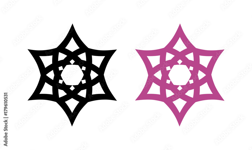 Wall mural Wiccan Hexagon Symbol - Vector Emblem