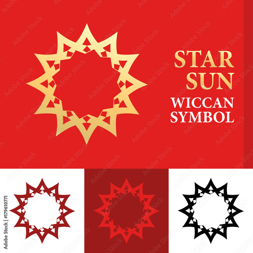 Wall mural Golden Sun - Set of Vector Wiccan Symbols