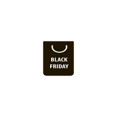 shopping bag and black friday icon. flat design