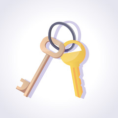 Two keys. Vector clip art