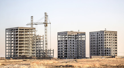 Construction of high-rise frame building