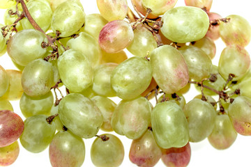Delicious grapes on a white background
