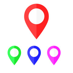 Set of local markers. Vector icons for your site or app. Landmark. Markers for navigation