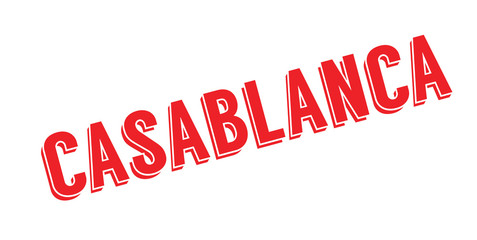 Casablanca rubber stamp. Grunge design with dust scratches. Effects can be easily removed for a clean, crisp look. Color is easily changed.