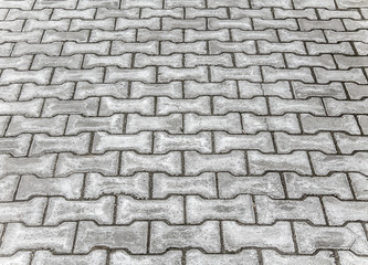 Salt on the sidewalk