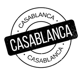 Casablanca rubber stamp. Grunge design with dust scratches. Effects can be easily removed for a clean, crisp look. Color is easily changed.