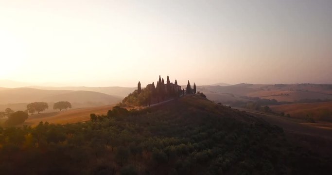 Tranquil sunrise over Tuscany