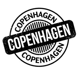 Copenhagen rubber stamp. Grunge design with dust scratches. Effects can be easily removed for a clean, crisp look. Color is easily changed.