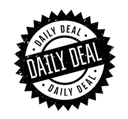 Daily Deal rubber stamp. Grunge design with dust scratches. Effects can be easily removed for a clean, crisp look. Color is easily changed.