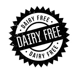 Dairy Free rubber stamp. Grunge design with dust scratches. Effects can be easily removed for a clean, crisp look. Color is easily changed.