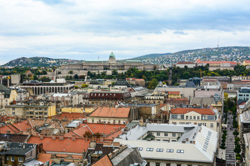 Cityscape of Budapest, Buda Castle (Royal Palace) and beautiful hills, Hungary. Old european town