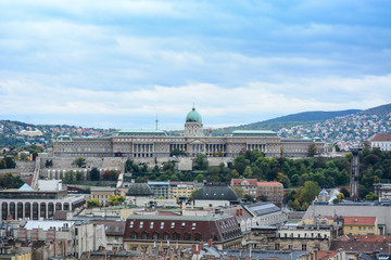 Cityscape of Budapest, Buda Castle (Royal Palace) and beautiful hills, Hungary. Old european town