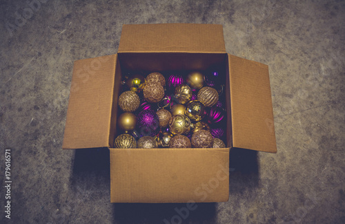 &quot;Christmas Ornaments in a box&quot; Stock photo and royalty-free images on