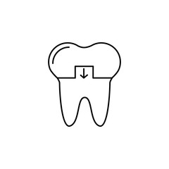 Crowned tooth icon. Stomatology sign. Dental care symbol. Notebook, Calendar and Cogwheel signs. Download arrow web icon