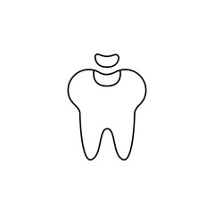 Dental fillings icon. Tooth restoration sign. Stomatology sign. Dental care symbol. Notebook, Calendar and Cogwheel signs. Download arrow web icon