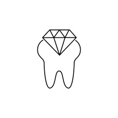 Diamond tooth icon. Stomatology sign. Dental care symbol. Notebook, Calendar and Cogwheel signs. Download arrow web icon