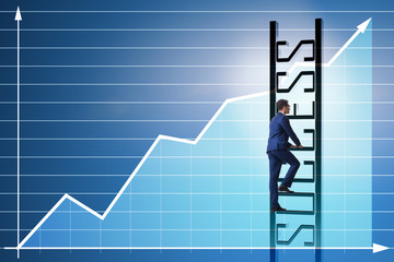 Businessman in economic recovery concept