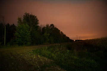 Night Photography Rural Dirt Road Greens