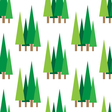 pattern with green spruces