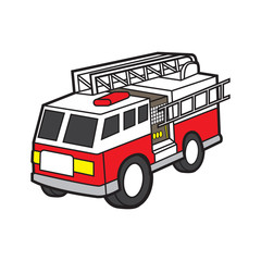 Fototapeta premium fire engine vector cartoon