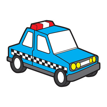 cute police car vector cartoon