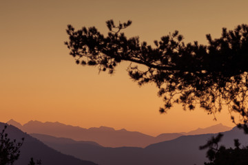 Obraz premium Sunset on trentino mountains, South Tyrol/Alto Adige, Italy