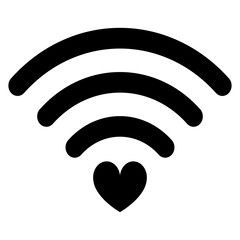 Heart wifi icon black