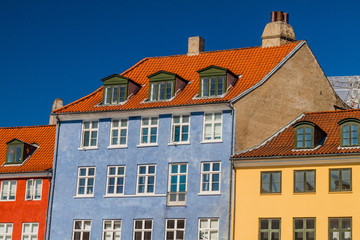 Colorful houses of Nyhavn district in Copenhagen, Denmark
