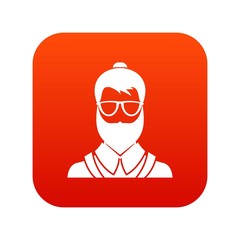 Hipsster man icon digital red