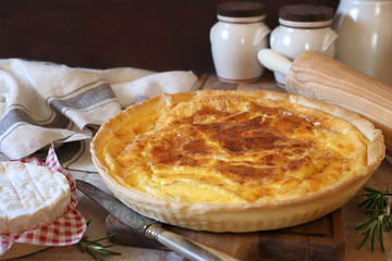 French cuisine. Norman Camembert cheese tart