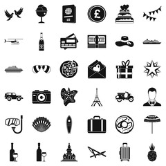 Naklejka premium Bride icons set, simple style