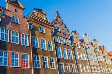 Historic houses at Dlugi Targ square in Gdansk, Poland