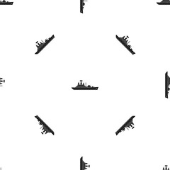 Warship pattern seamless black