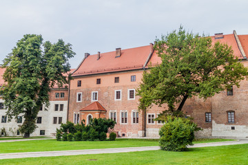 Fototapeta na wymiar Buildings of Wawel castle in Krakow, Poland