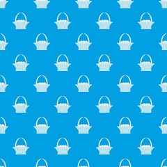 Easter basket pattern seamless blue