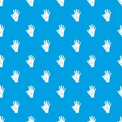 Baby and mother hand pattern seamless blue