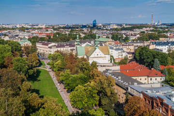 Fototapeta na wymiar Aerial view of Krakow, Poland