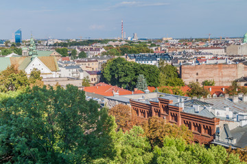 Skyline of Krakow, Poland