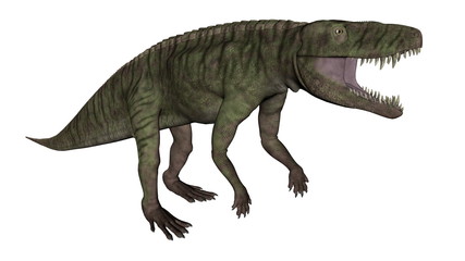 Batrachotomus dinosaur roaring -3D render