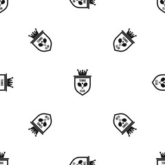 Coat of arms of tennis club pattern seamless black