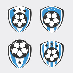 Naklejka premium Soccer Logo or Football Club Sign Badge Set