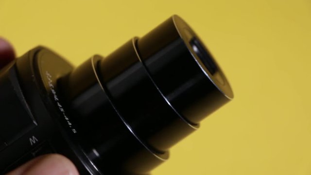 Close up of a wireless lens type camera