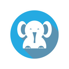 cute elephant flat icon
