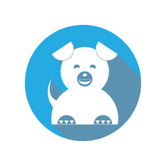 cute dog flat icon