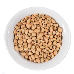 Top view of grains on ceramics bowl.