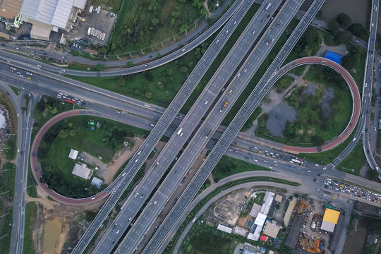 Aerial view of expressway