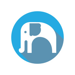 Simple elephant flat icon